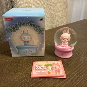 Authentic Pop Mart Big Into Energy Labubu Crystal Ball Snow Globe New Love BIE